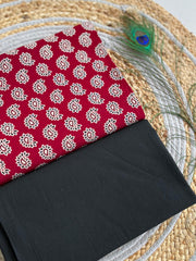 Ajrakh Patch Work Suit with Dupatta