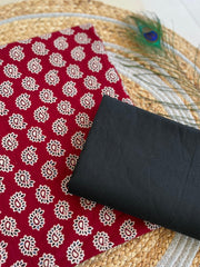 Ajrakh Patch Work Suit with Dupatta