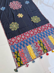 Ajrakh Patch Work Suit with Dupatta