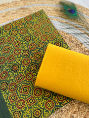 Ajrakh Patch Work Suit with Dupatta