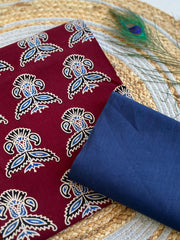 Ajrakh Patch Work Suit with Dupatta