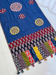 Ajrakh Patch Work Suit with Dupatta