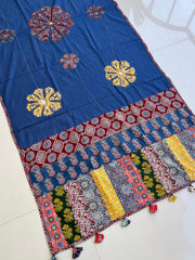 Ajrakh Patch Work Suit with Dupatta