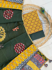 Ajrakh Patch Work Suit with Dupatta