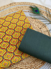 Ajrakh Patch Work Suit with Dupatta