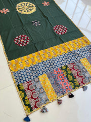 Ajrakh Patch Work Suit with Dupatta