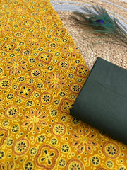 Ajrakh Applique Suit with Dupatta