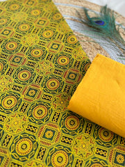 Ajrakh Applique Suit with Dupatta