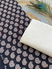Ajrakh Applique Suit with Dupatta