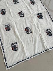 Ajrakh Applique Suit with Dupatta