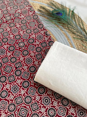 Ajrakh Applique Suit with Dupatta