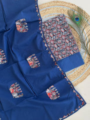 Ajrakh Applique Suit with Dupatta