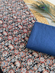 Ajrakh Applique Suit with Dupatta