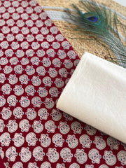 Ajrakh Applique Suit with Dupatta