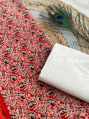 Ajrakh Mirror Patch Work Suit with Dupatta