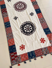 Ajrakh Mirror Patch Work Suit with Dupatta