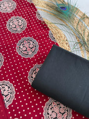 Ajrakh Mirror Patch Work Suit with Dupatta