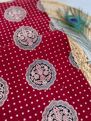 Ajrakh Mirror Patch Work Suit with Dupatta