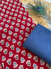 Ajrakh Mirror Patch Work Suit with Dupatta
