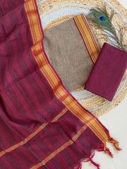 Handloom Mangalgiri Suit with Dupatta