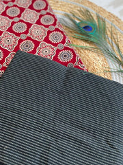 Ajrakh Salwar Suit With Khadi Dupatta