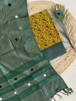 Ajrakh Salwar Suit With Khadi Dupatta