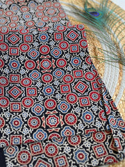 Ajrakh Salwar Suit With Khadi Dupatta