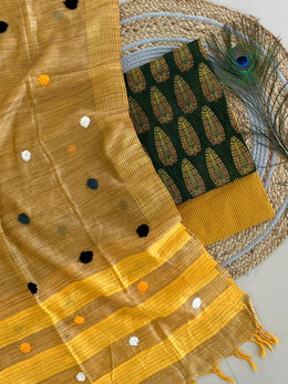 Ajrakh Salwar Suit With Khadi Dupatta