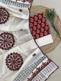 Ajrakh Mirror Work Salwar Suit