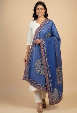 Ajrakh Patch Work Dupatta