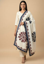 Ajrakh Patch Work Dupatta