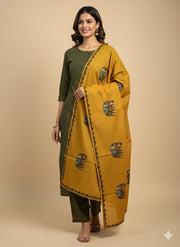 Ajrakh Patch Work Dupatta