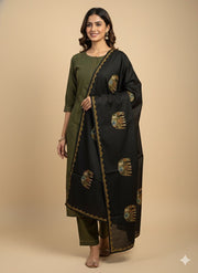 Ajrakh Patch Work Dupatta