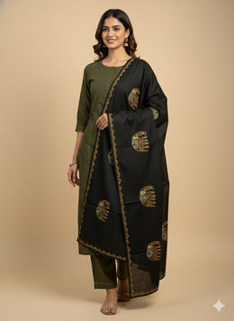 Ajrakh Patch Work Dupatta