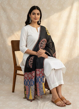 Ajrakh Patch Work Dupatta