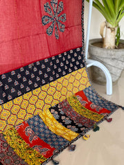 Ajrakh Patch Work Dupatta