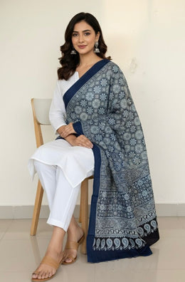 Rajasthani Ajrakh Mul Cotton Dupatta