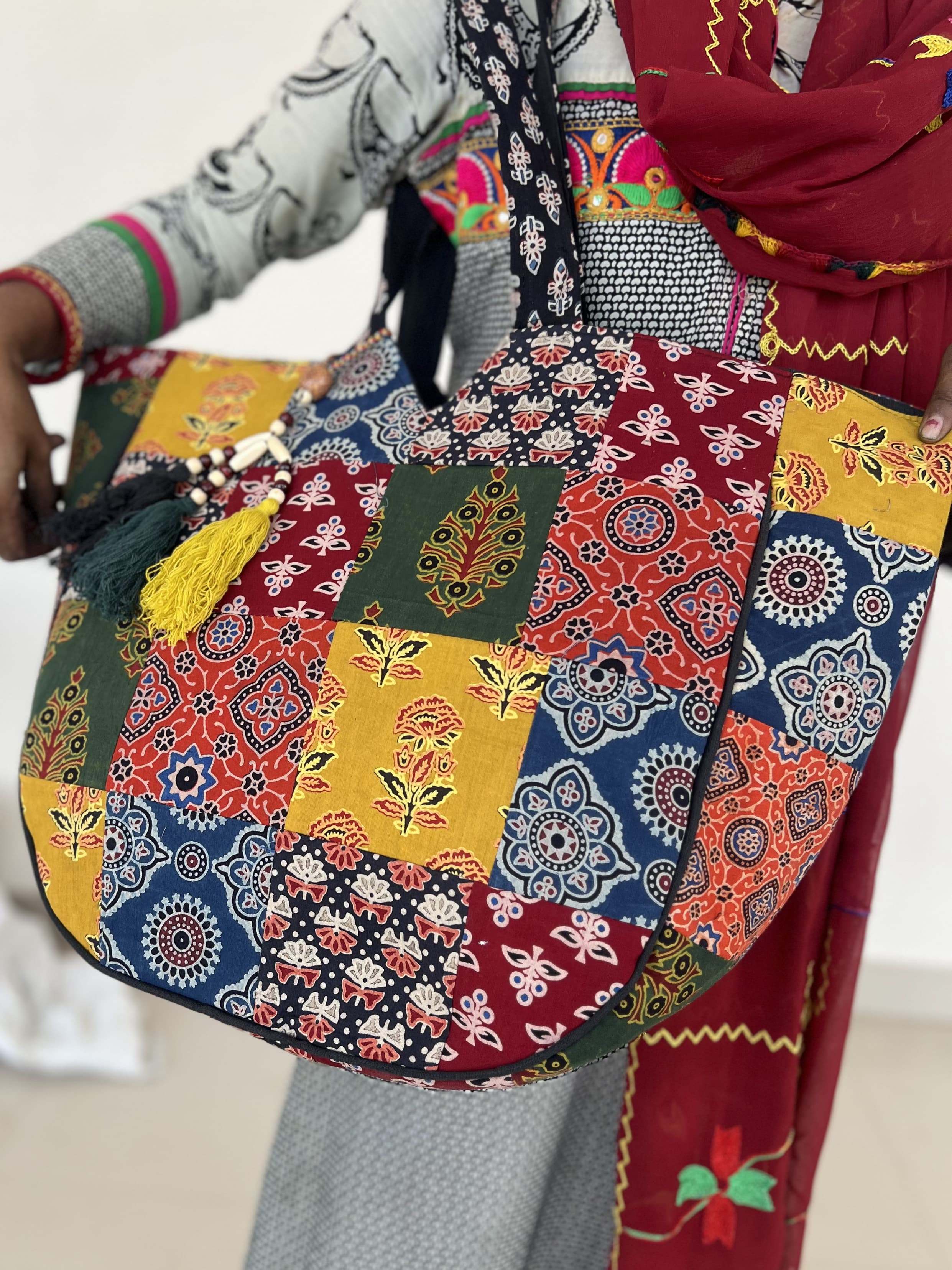 Ajrakh Patchwork Shopping Bag