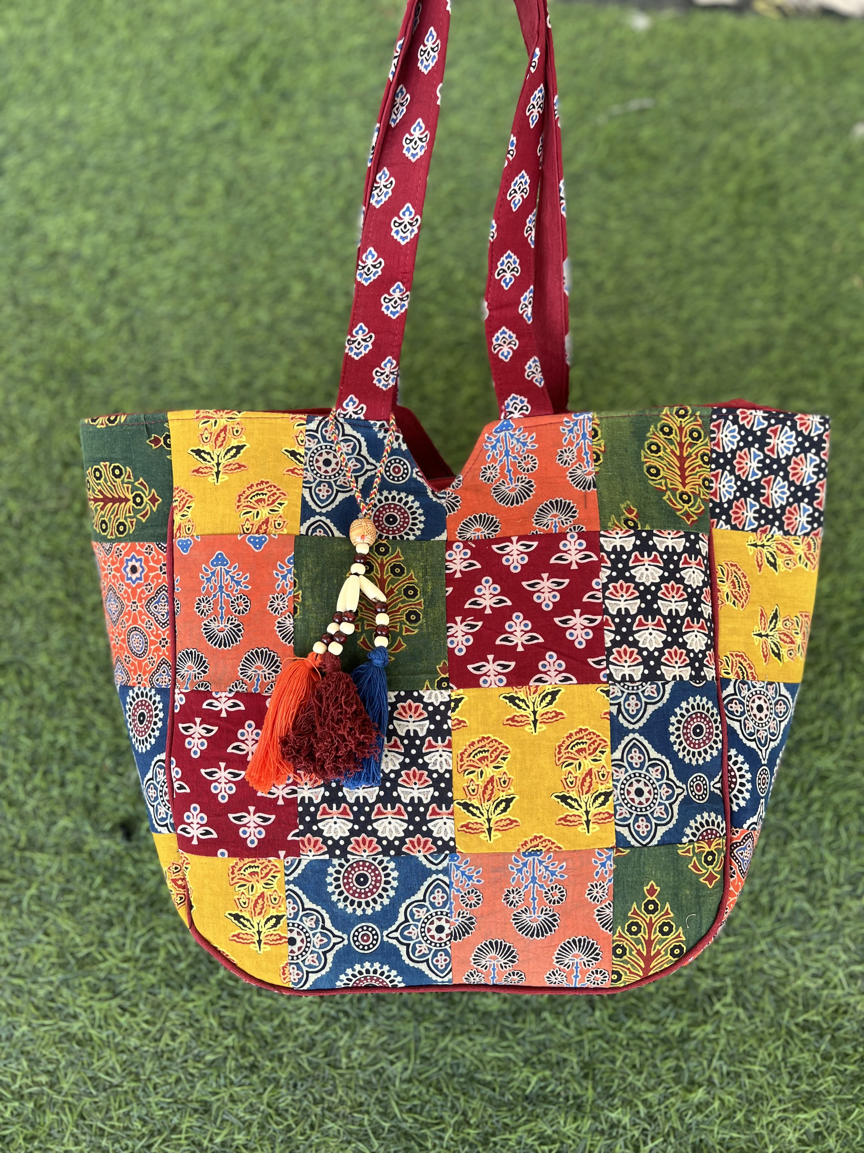 Ajrakh Patchwork Shopping Bag